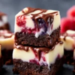 Creamy Raspberry Cheesecake Brownies First Image