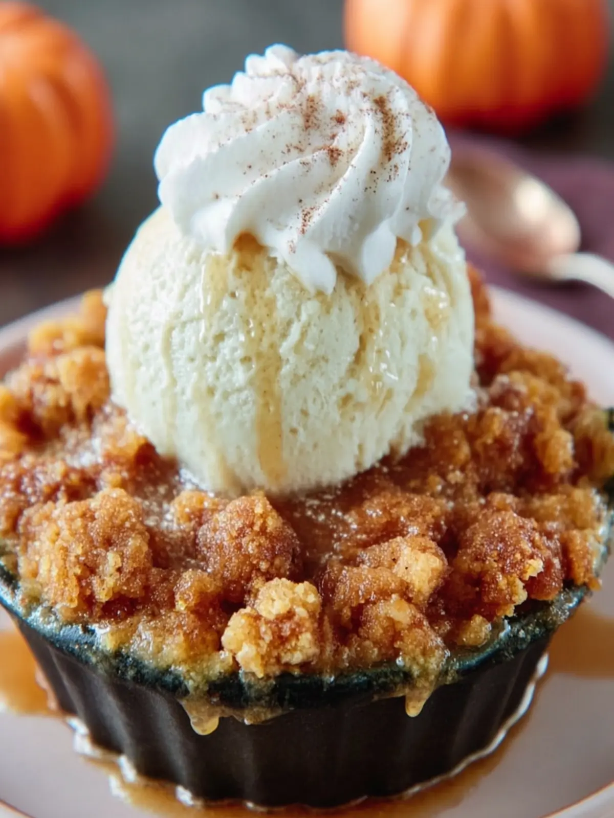 Warm Pumpkin Crumble Dessert First Image