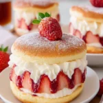 Fluffy Strawberry Pancake Sandwiches First Image