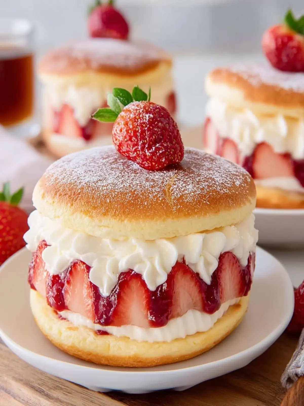 Fluffy Strawberry Pancake Sandwiches First Image