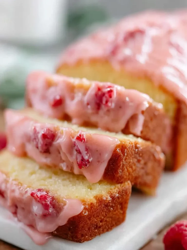 Lemon Pound Cake with Raspberry Glaze First Image