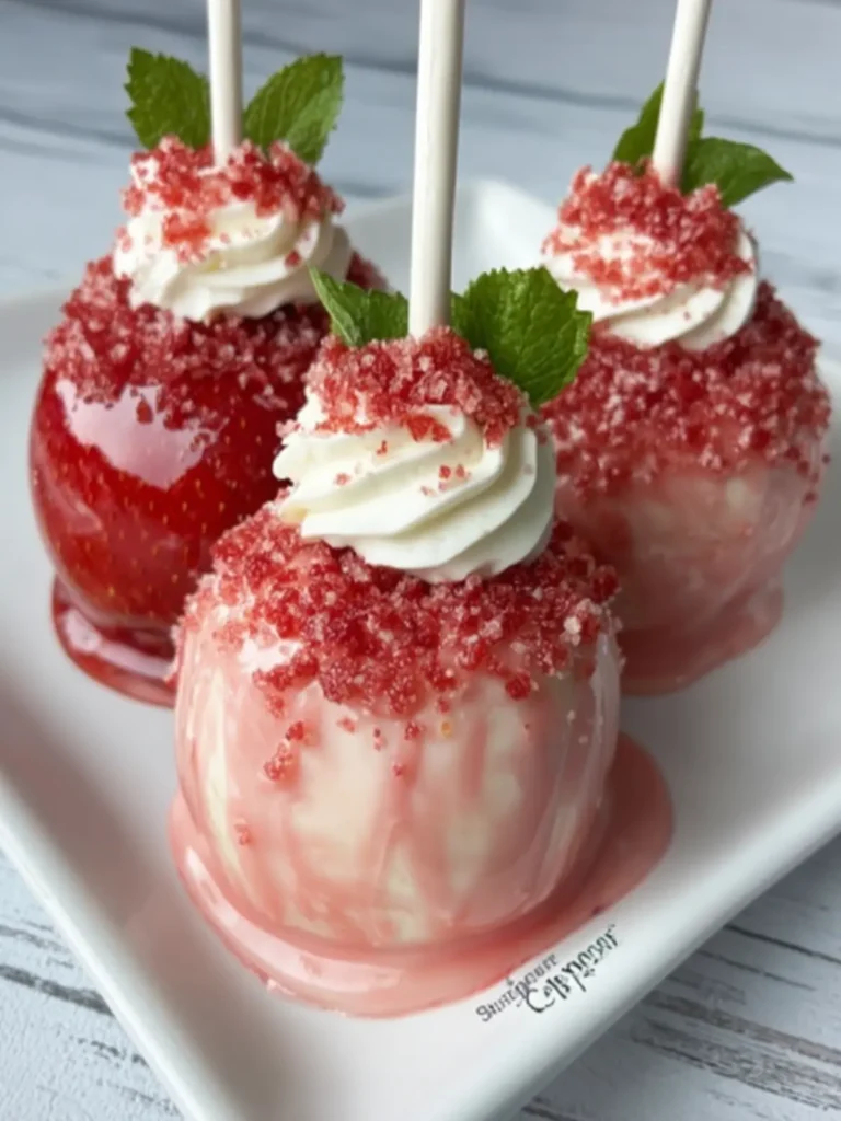 Strawberry Cream Candy Apples First Image