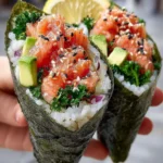 Fresh Salmon Sushi Hand Rolls First Image