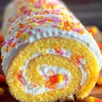 Festive Candy Corn Cake Roll First Image