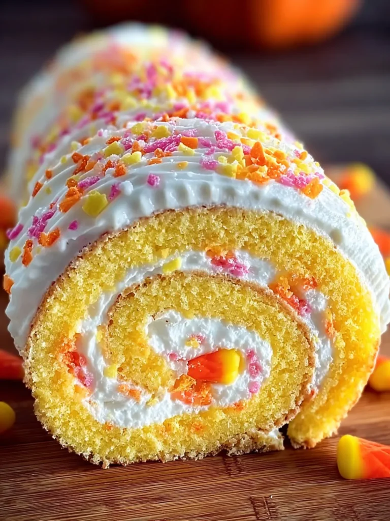 Festive Candy Corn Cake Roll First Image