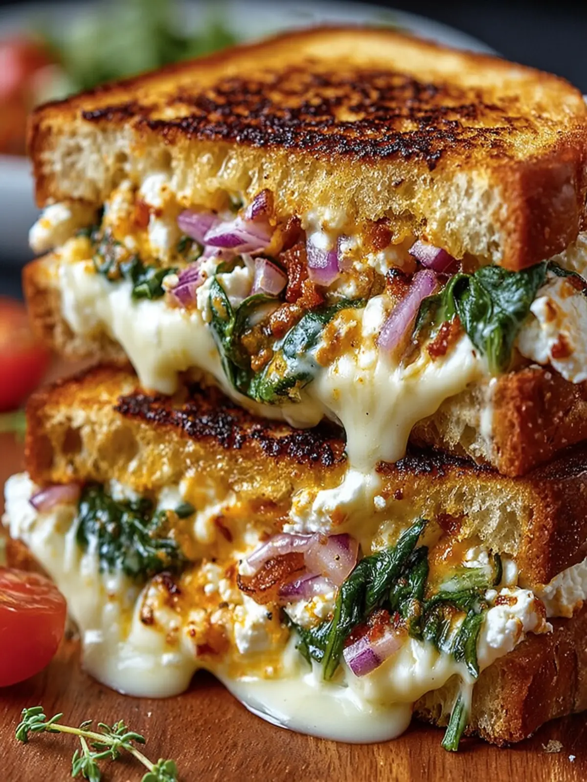 Spinach and Feta Grilled Sandwich First Image