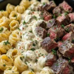 Creamy Garlic Alfredo Steak Bites First Image