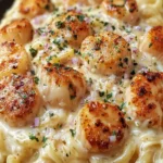 Creamy Garlic Scallop Pasta Dish First Image