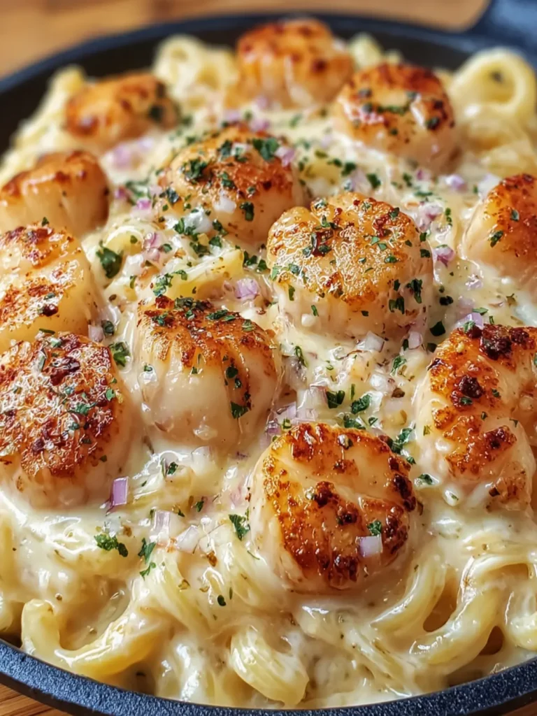 Creamy Garlic Scallop Pasta Dish First Image