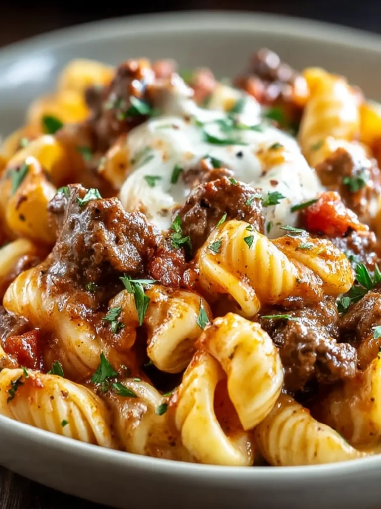 Creamy Beef Pasta Dish First Image