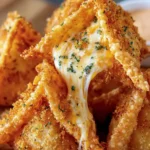 Cheesy Fried Wonton Triangles First Image