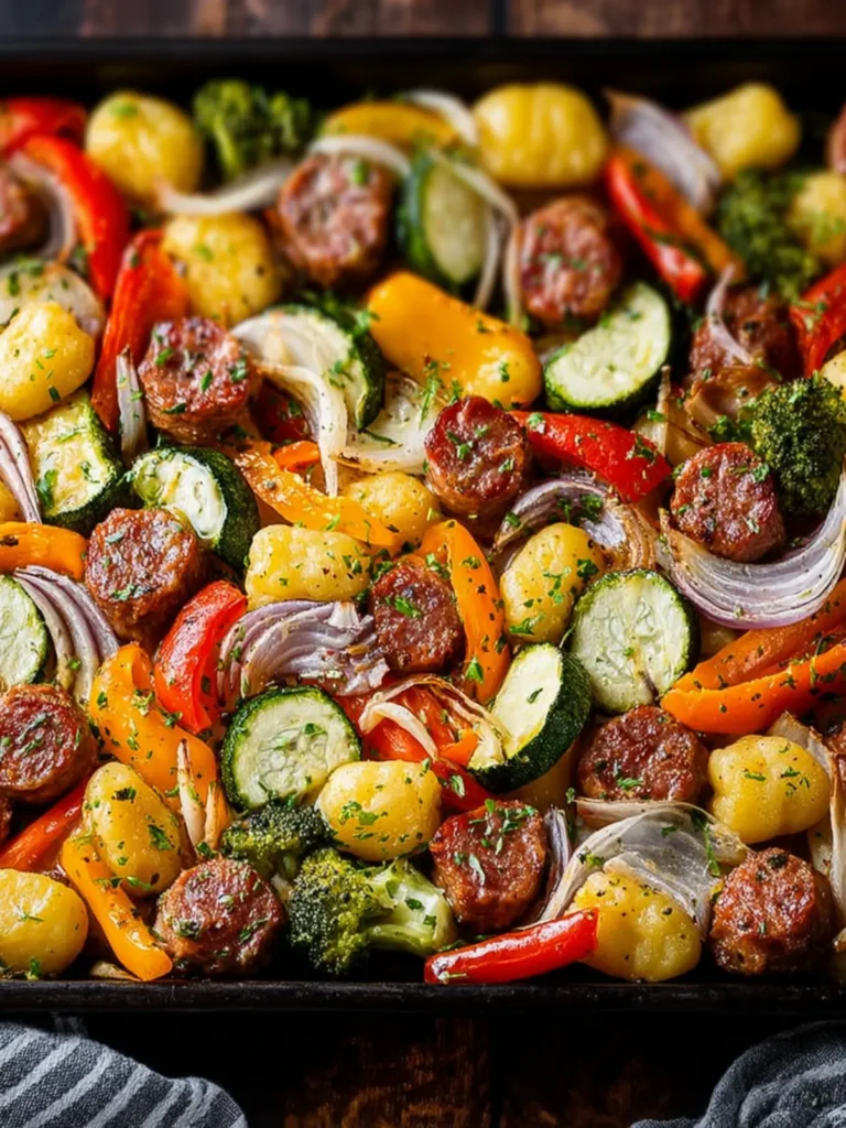 Sheet Pan Gnocchi with Sausage and Veggies First Image