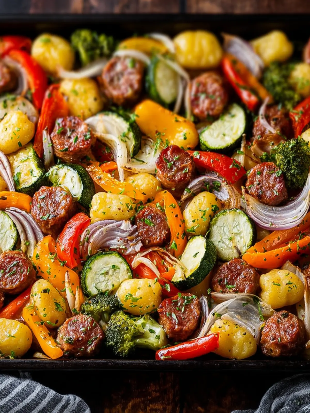 Sheet Pan Gnocchi with Sausage and Veggies First Image