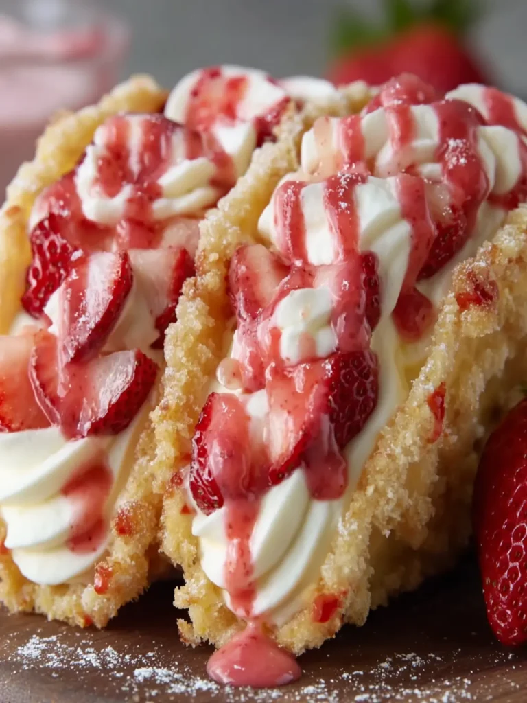 Strawberry Cheesecake Dessert Tacos First Image