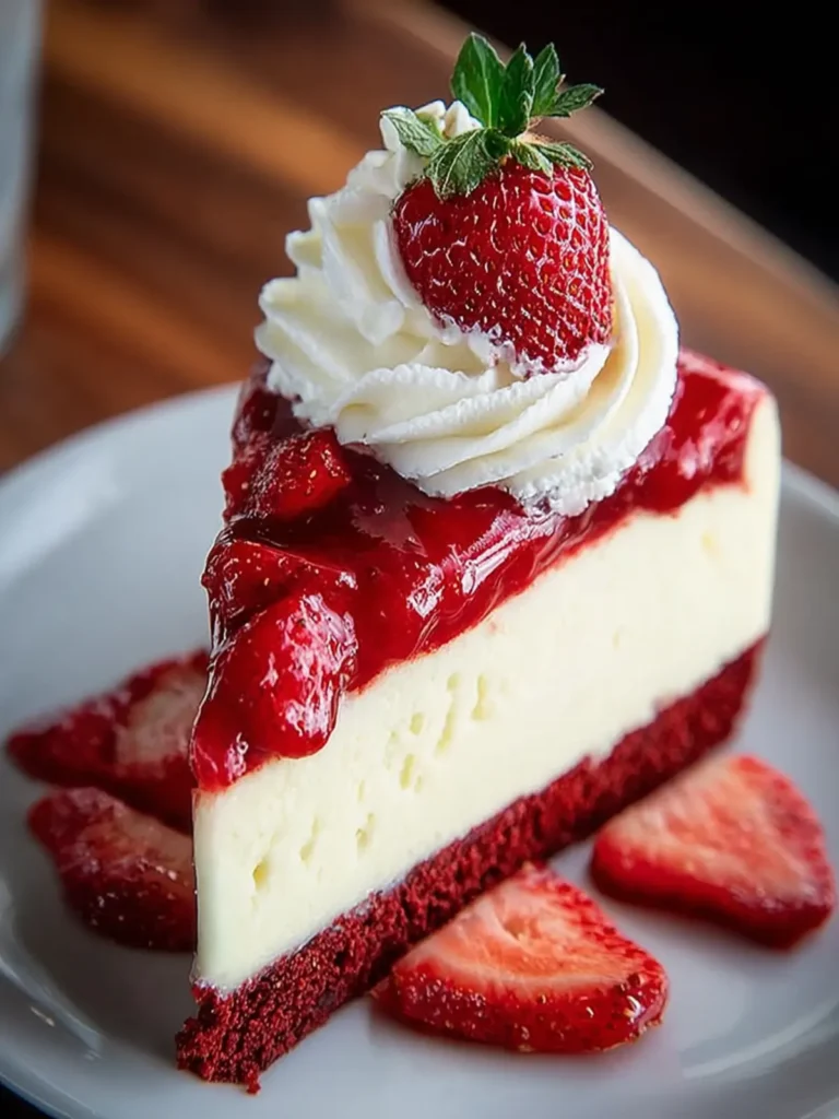 Strawberry Red Velvet Cheesecake Slice First Image