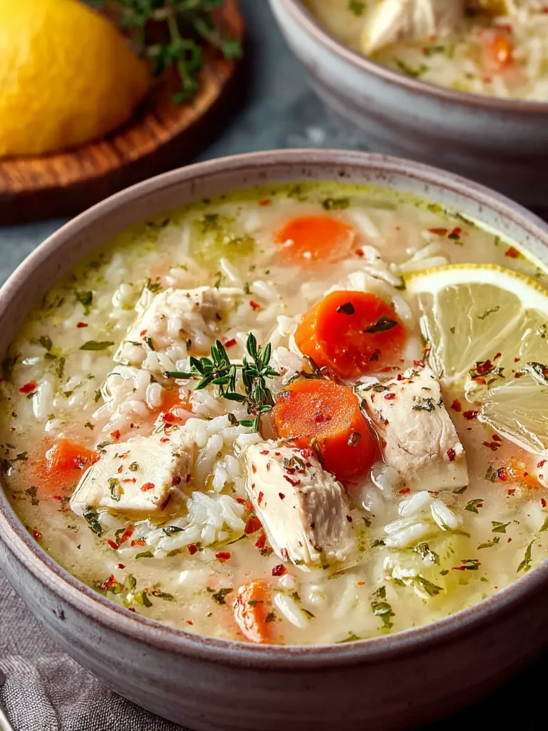 Quick Lemon Herb Chicken and Rice Soup Recipe Delight First Image