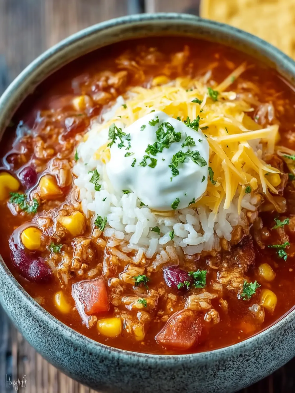 Crock Pot Taco Rice Soup First Image