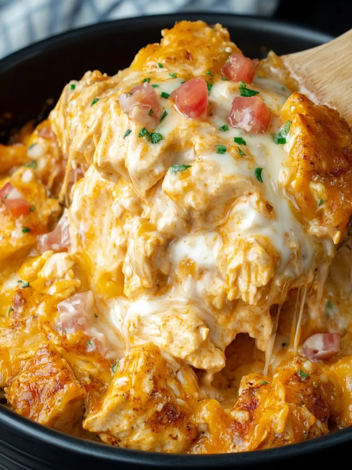 Easy No Carb Crockpot Buffalo Chicken Casserole First Image