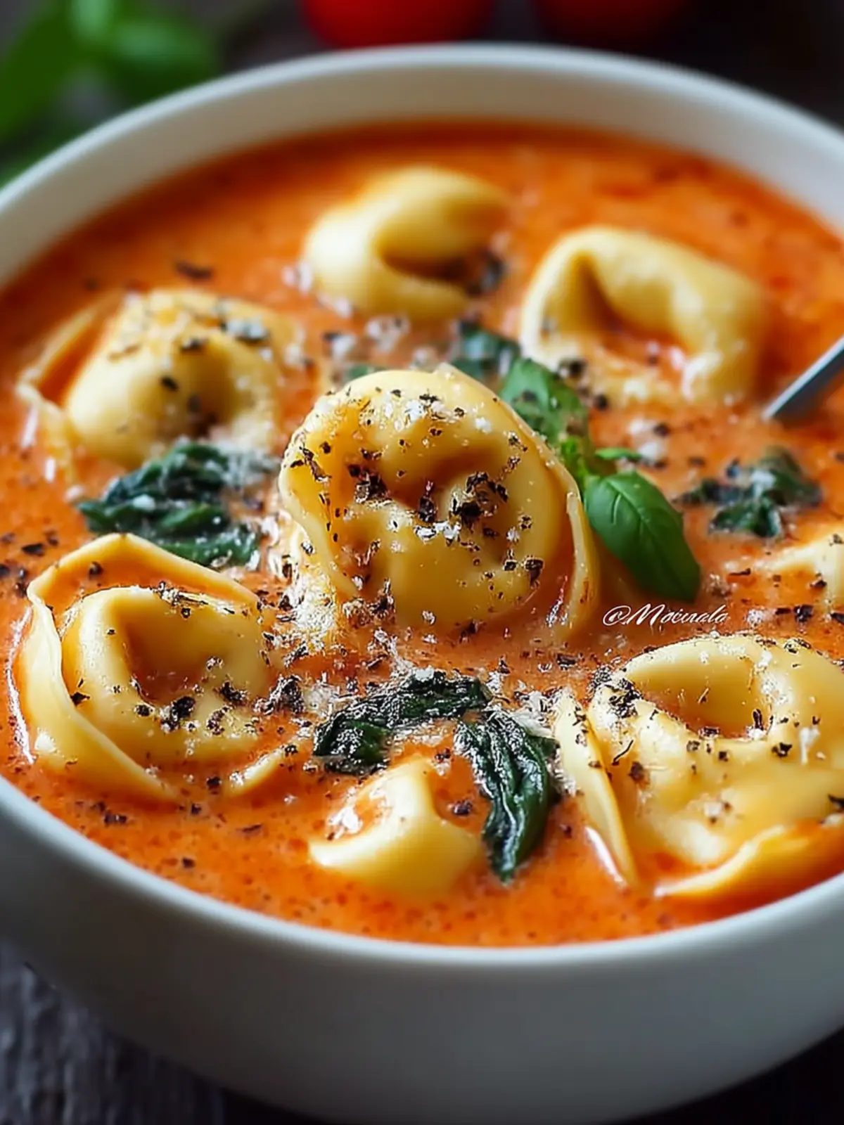 Creamy Tomato Basil Tortellini Soup First Image