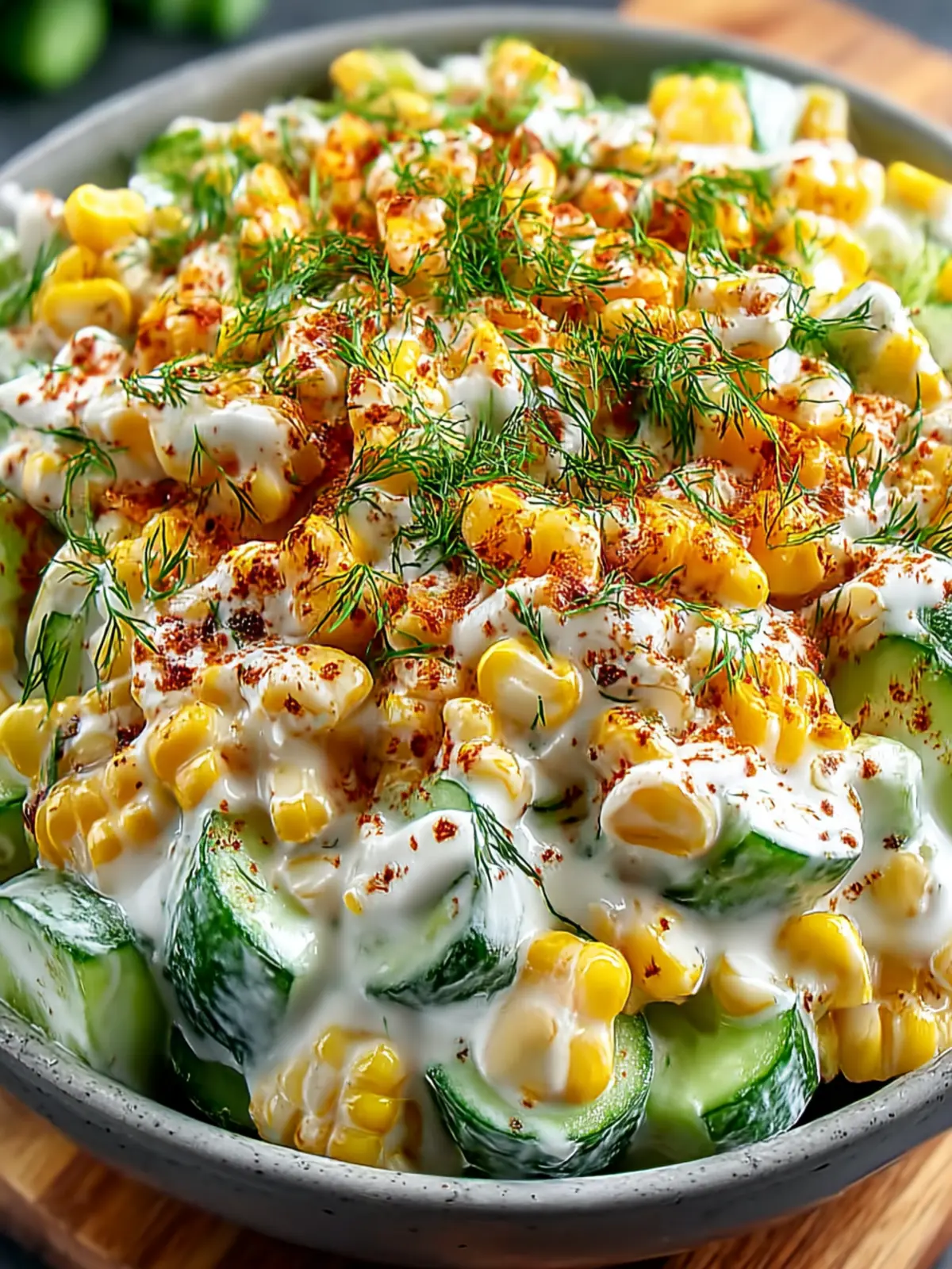 Refreshing Street Corn Creamy Cucumber Salad Recipe First Image