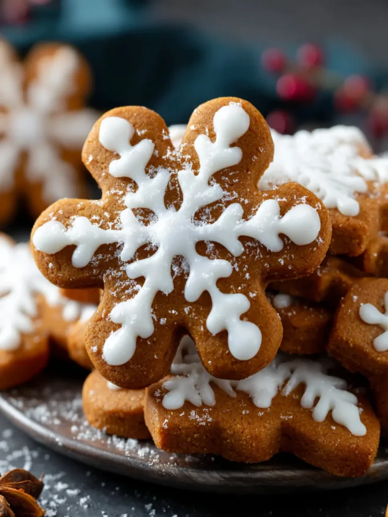 Gingerbread Snowflake Cookies First Image