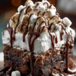 Marshmallow Chocolate Poke Cake First Image