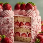 Fresh Strawberry Cake with Strawberry Buttercream First Image