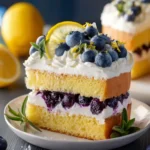 Lemon Blueberry Cake with Whipped Lemon Frosting First Image