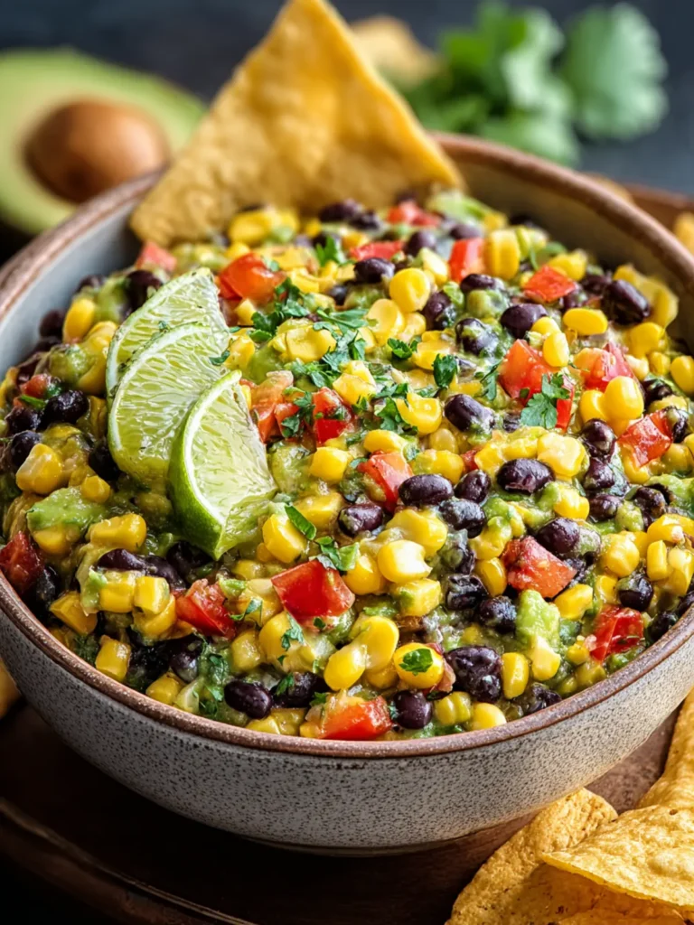 Irresistible Avocado Corn Black Bean Dip Recipe for Parties First Image