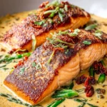 Irresistible Pan Seared Salmon with Sun-Dried Tomato Cream First Image
