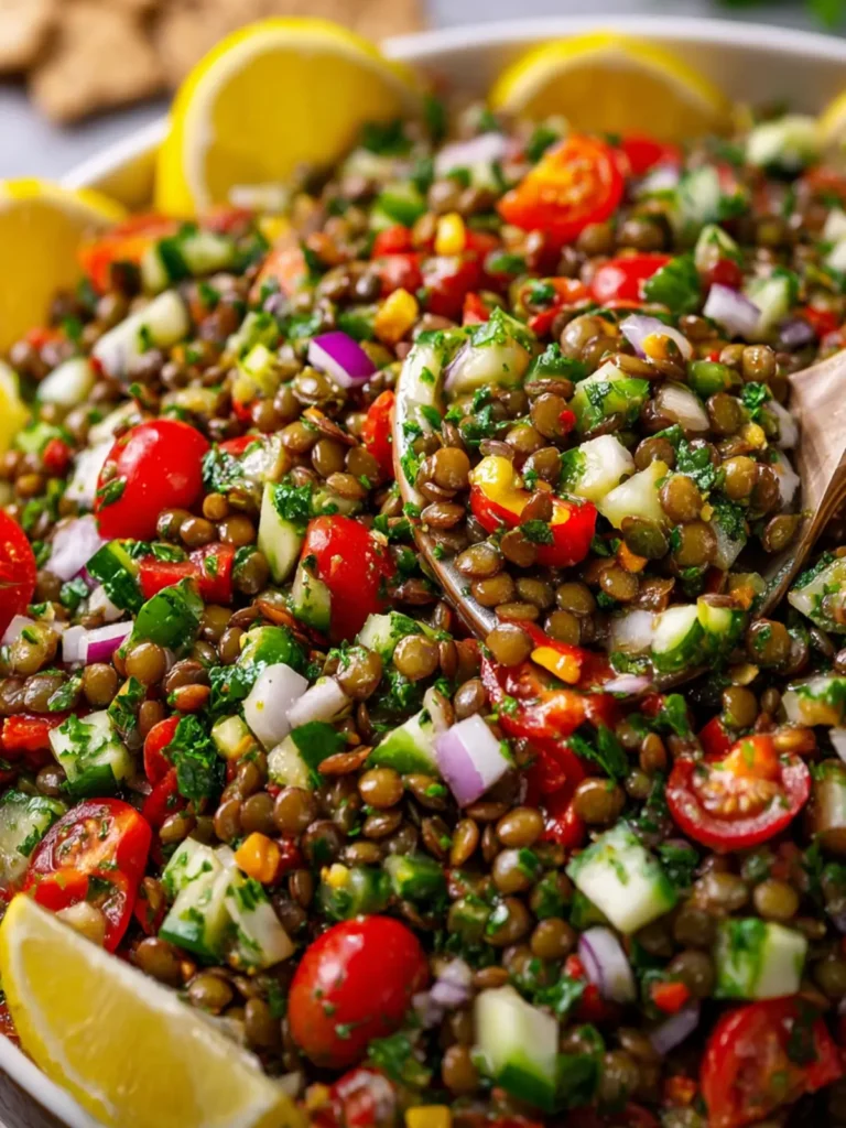 Mediterranean Chopped Lentil Salad with Lemon Dressing First Image