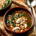 Ground Turkey Soup (with Mushrooms and Spinach) First Image