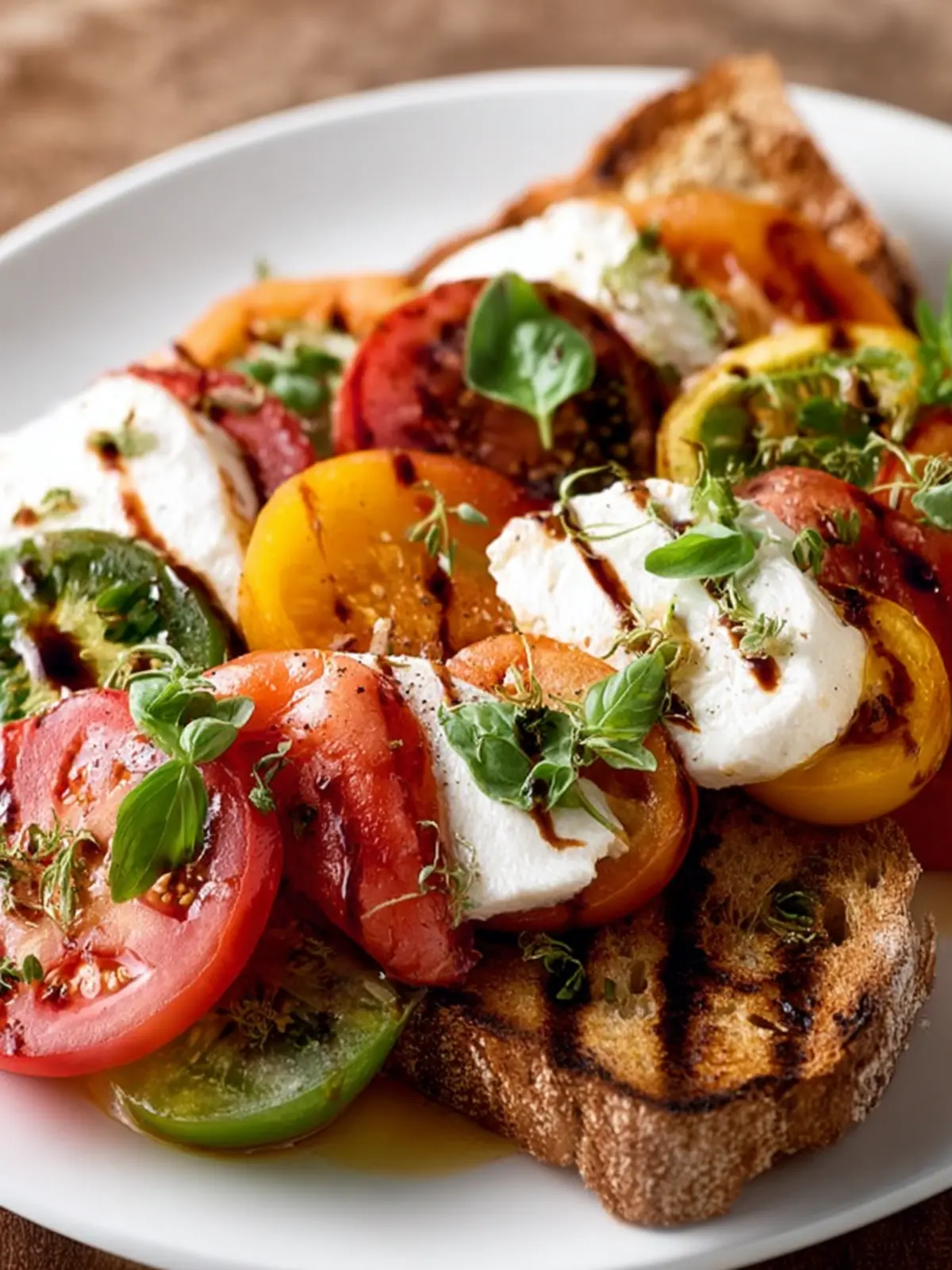 Heirloom Tomato Caprese Salad with Grilled Bread First Image