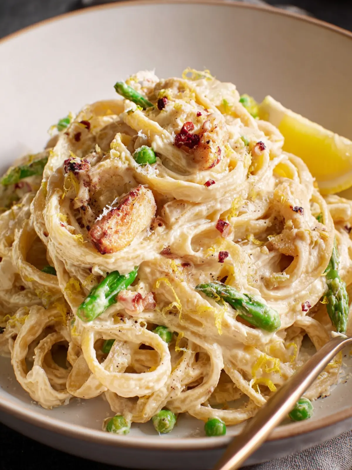 Lemon Cashew Cream Pasta (Vegan) First Image