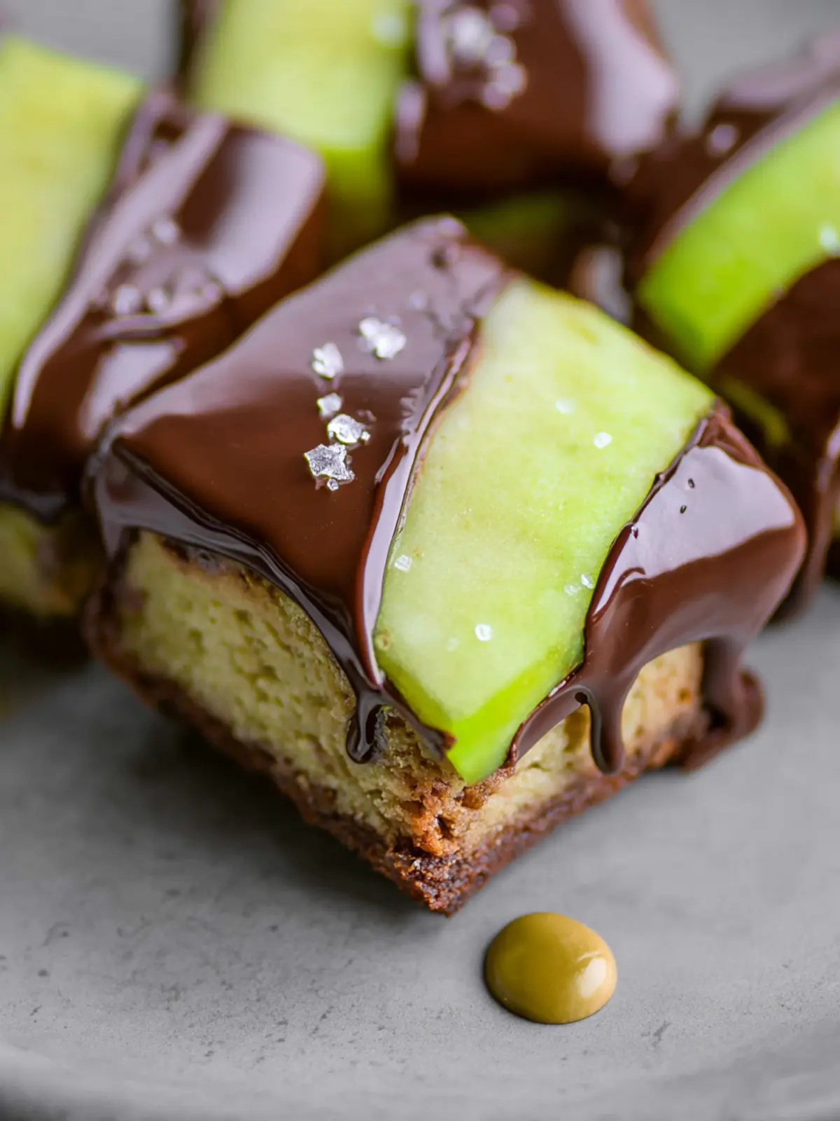 Small-Batch Chocolate Dipped Green Apple Blondies First Image