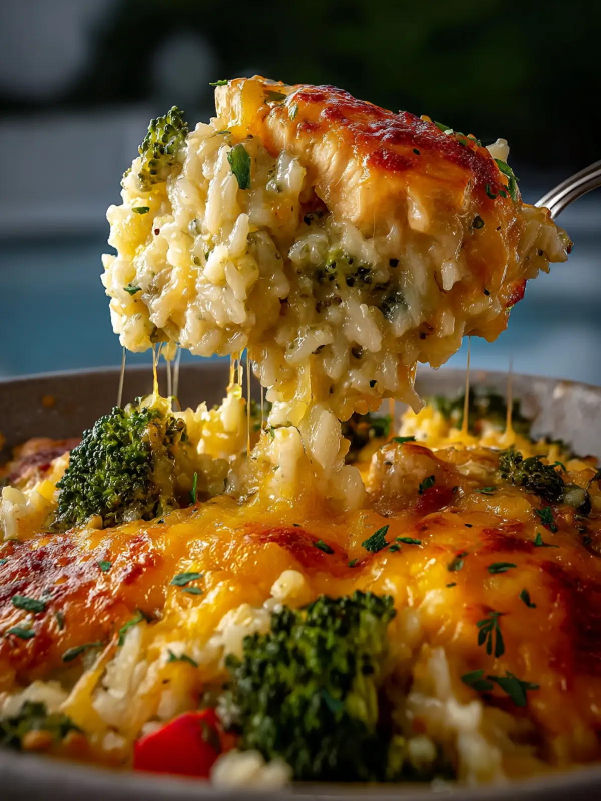 Cheesy Broccoli Chicken and Rice Casserole First Image