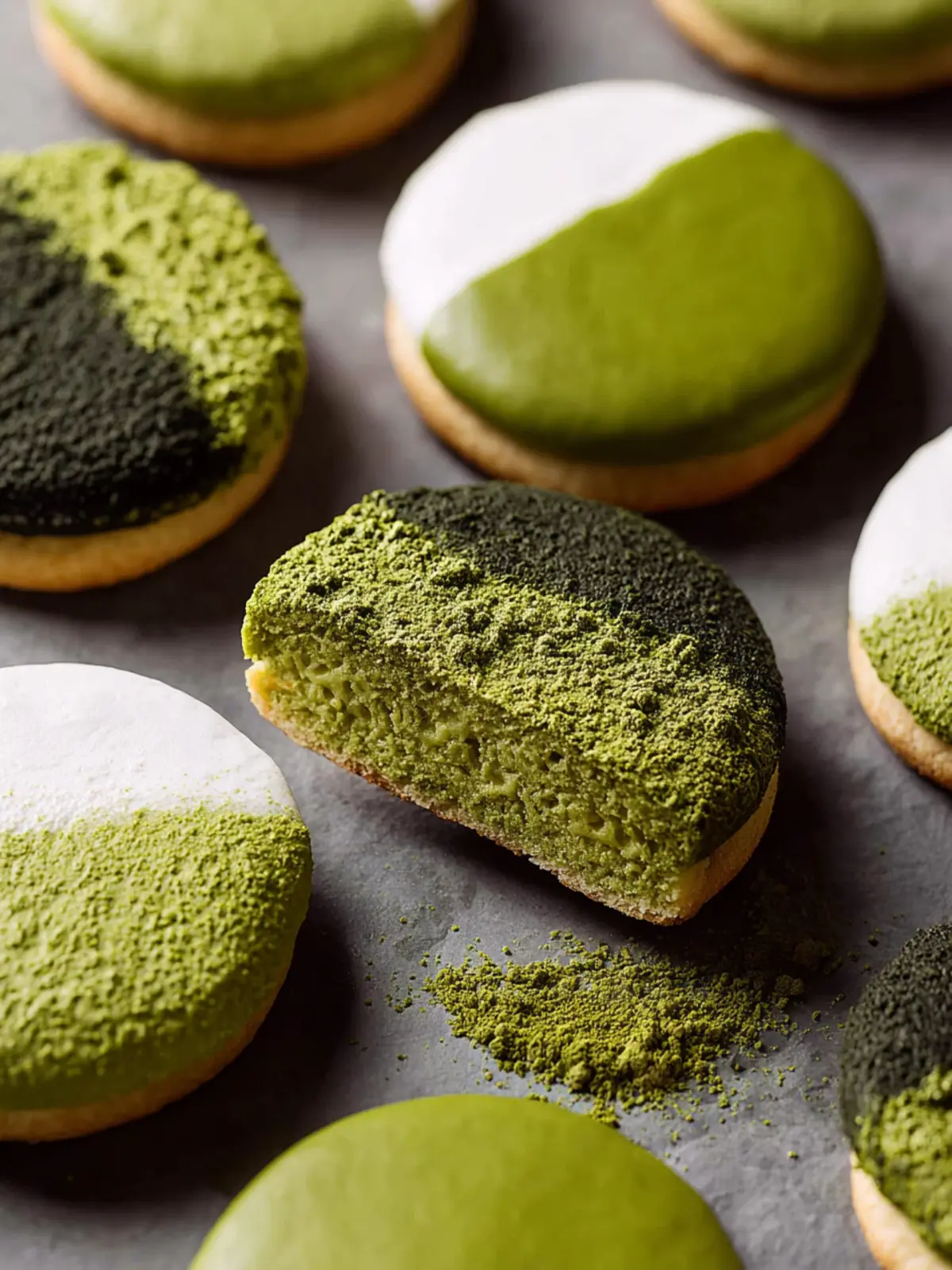 Matcha Black and White Cookies First Image