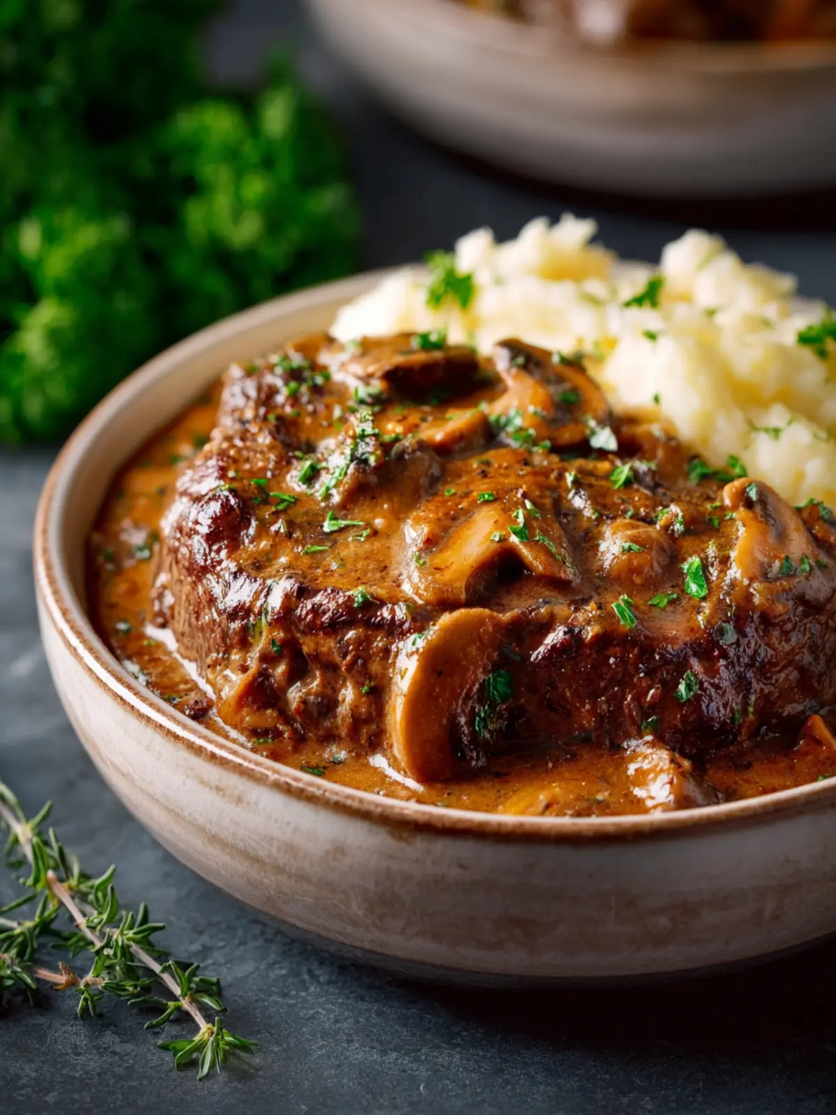 Slow Cooked Steak Diane Casserole First Image