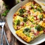 Slow Cooker Breakfast Recipe with Broccoli, Ham, and Swiss First Image