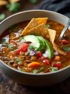 lentil tortilla soup vegetarian First Image